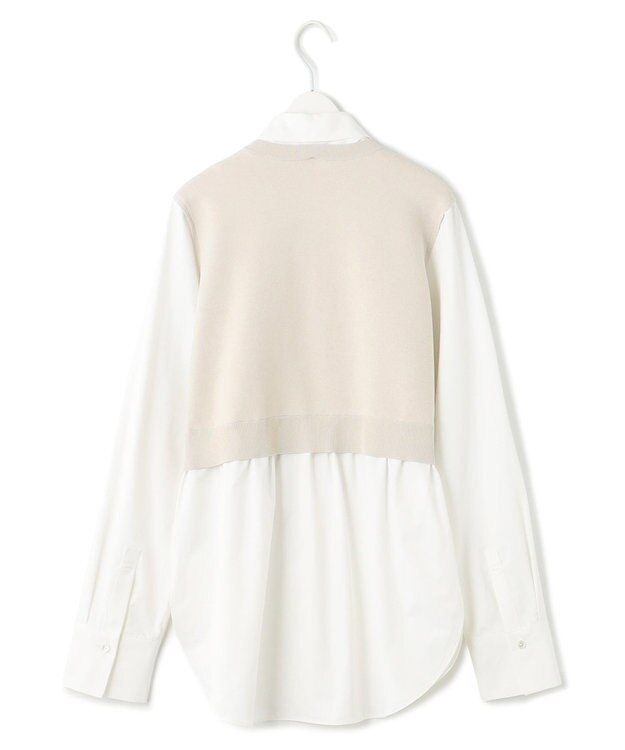 ICB L 【2WAY・洗える】シャツクロスコンビニットプルオーバー トープ系