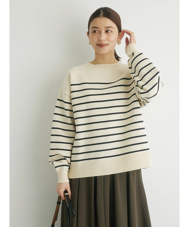 Green Parks ・ｎｏｖｅｍ９　ボーダーエアーニットプルオーバー Ivory