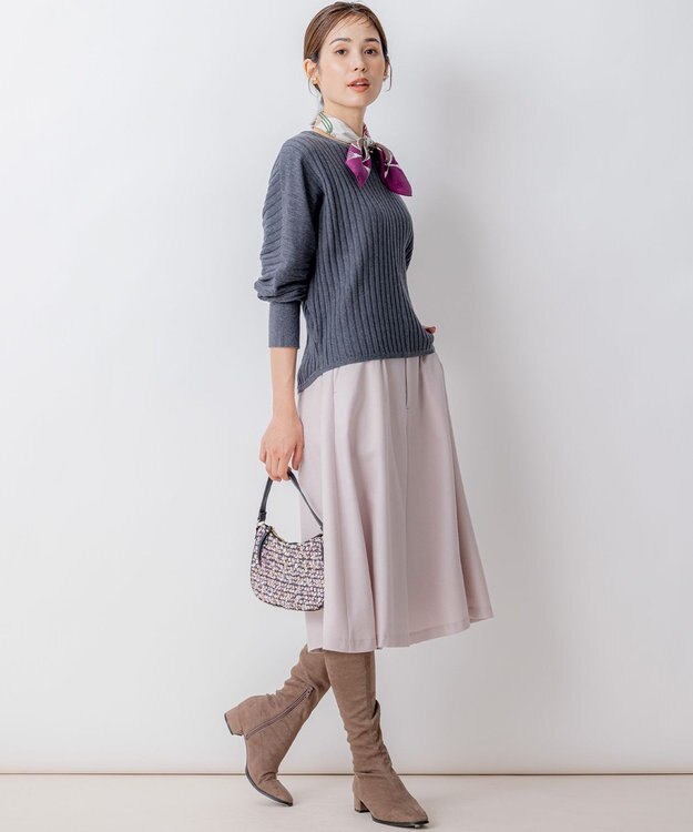 組曲 BOREROリブドルマン ニット グレー系