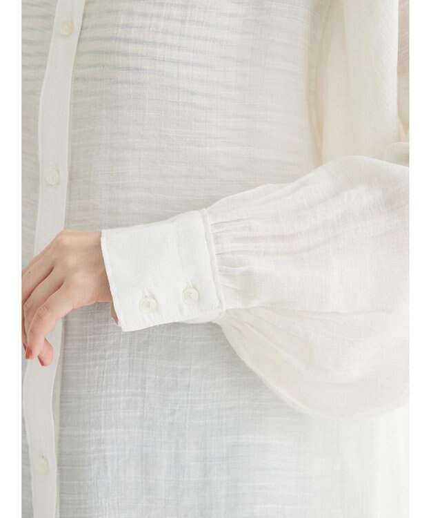 Green Parks ジャガードシアーシャツ Off White