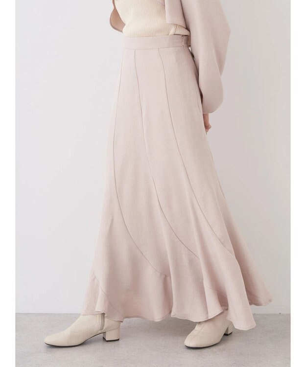 earth music&ecology エアリーエスカルゴスカート Light Beige