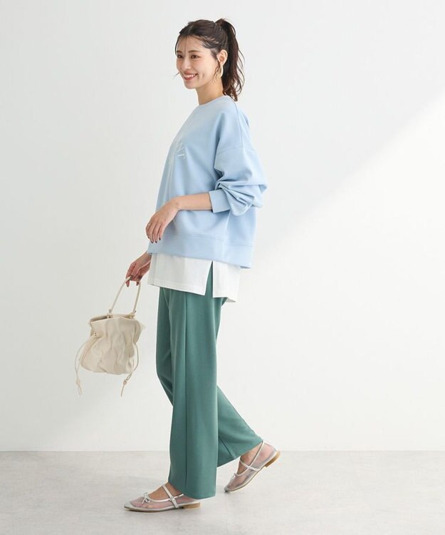 Green Parks ロゴ刺繍ダンボールプルオーバー Sax