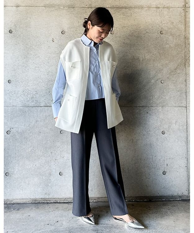 UNFILO 【VERYコラボ】パールボタンニットジレ オフ