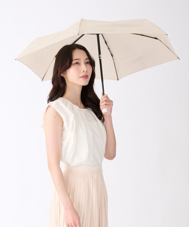 MOONBAT 【3秒でたためる傘/自動開閉】urawaza 小町(ウラワザ コマチ)  折りたたみ傘 無地 コンパクト 50cm ベージュ
