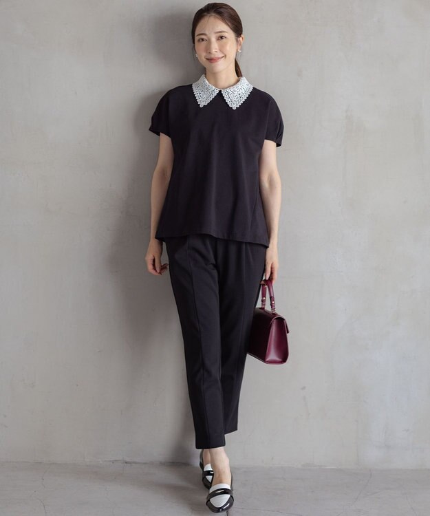 組曲 S 【ご好評につき追加生産！】ジョーゼットジャージースタイルアップ パンツ ブラック系