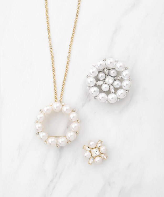 TOCCA PEARL BIJOUX SET BROOCHNECKLACE 3WAYブローチネックレス ゴールド系
