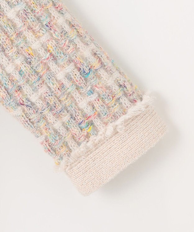 自由区 【PREMIUM KNIT COLLECTION】ミックスツイードニット ジャケット ピンク