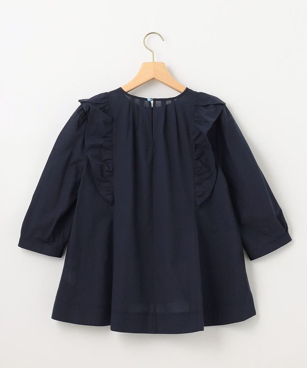 組曲 【WEB限定】ナチュラルローン ペプラムブラウス ネイビー系