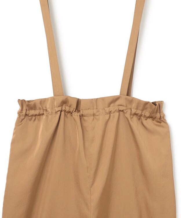 23区 【接触冷感/洗える】ヴィンテージソフトサテン サスペンダー パンツ キャメル系