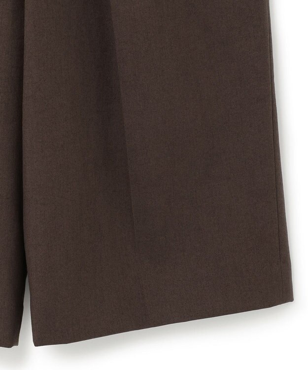 ICB 【洗える】 LooseWeave タックショートパンツ ダークブラウン系