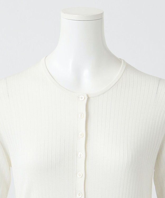 23区 【エステータ】シルクリブ 半袖ニット ホワイト系