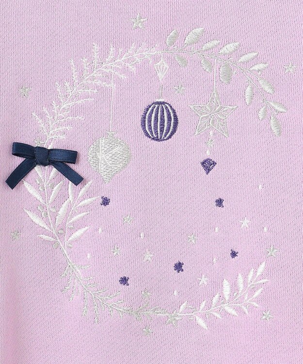 組曲 KIDS 【110-140㎝】オーナメント刺繍 トレーナー ライラック系