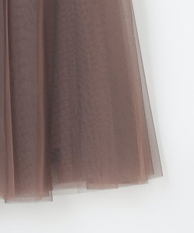 ANY 【ウエストゴム】チュールフレアースカート モカ