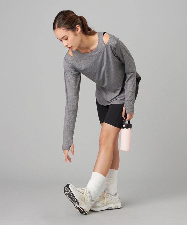 Chacott Chacott BALANCE ドライストレッチリフレクター長袖Tシャツ グレー杢