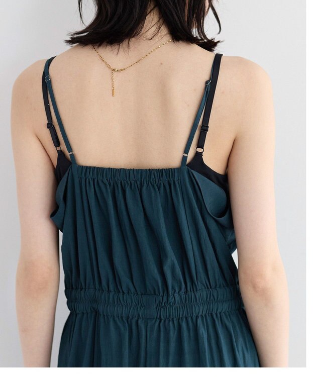 YECCA VECCA 【UVカット/遮熱/接触冷感】COOLカーゴキャミワンピース Blue Green