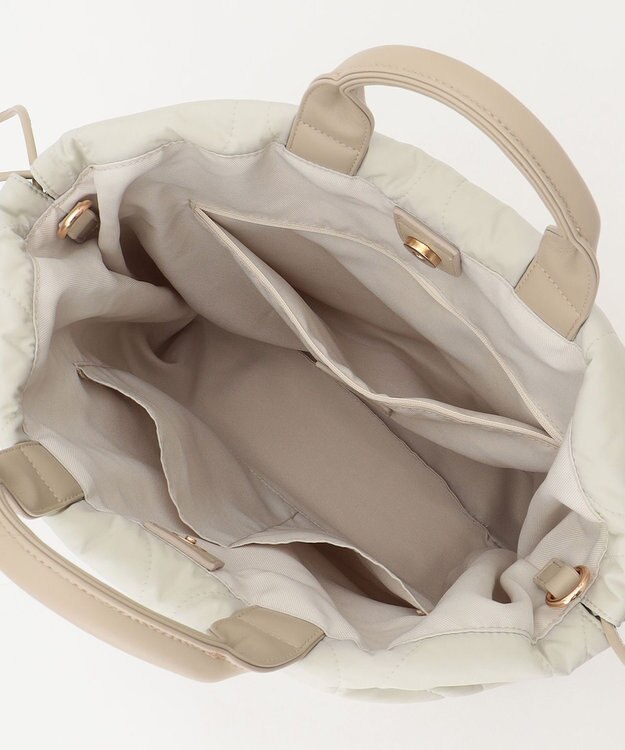 自由区 パディングキルトドロスト バッグ ライトベージュ