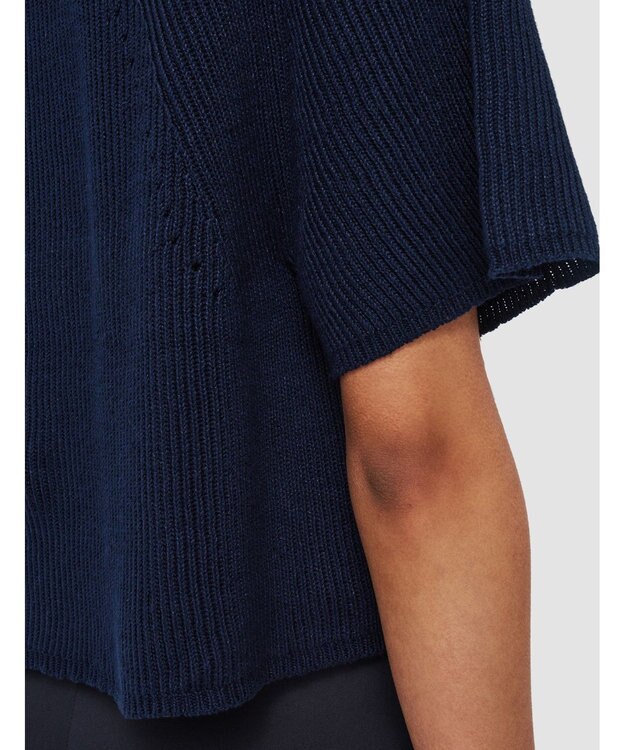 JOSEPH 【洗える】リネンブレンド　ショートスリーブニット Navy