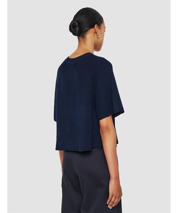 JOSEPH 【洗える】リネンブレンド　ショートスリーブニット Navy