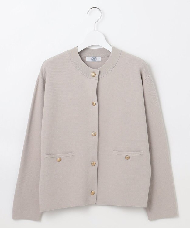J.PRESS LADIES 【洗える】VIS/PE ROME ニット カーディガン グレージュ系