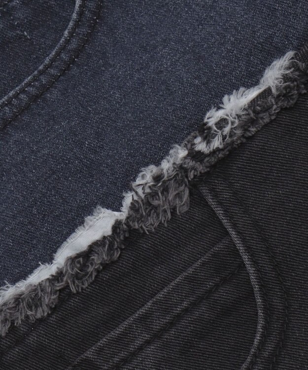 WEGO 【ユニセックス着用ITEM?MLサイズ展開】ダブルウエストカーゴデニムパンツ デニムブラックソノタ