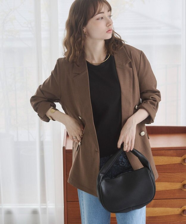 WEGO 【ANGIE VINTAGE】リネンライクジャケット ブラウン