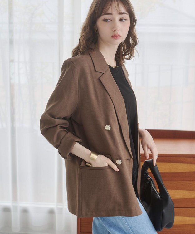 WEGO 【ANGIE VINTAGE】リネンライクジャケット ブラウン