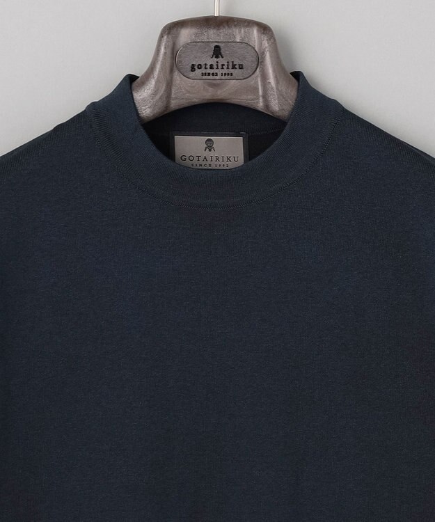 GOTAIRIKU 綿とポリのいいとこどり【洗濯機可】テーラード DRESS BIZ ニットTシャツ ネイビー系