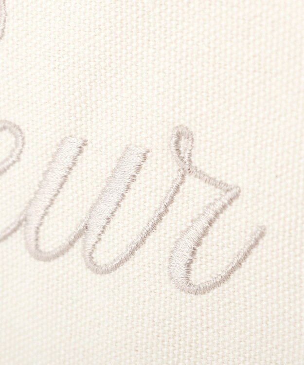 Maison de FLEUR ブランドロゴ刺繍スクエアトートバッグ Ivory