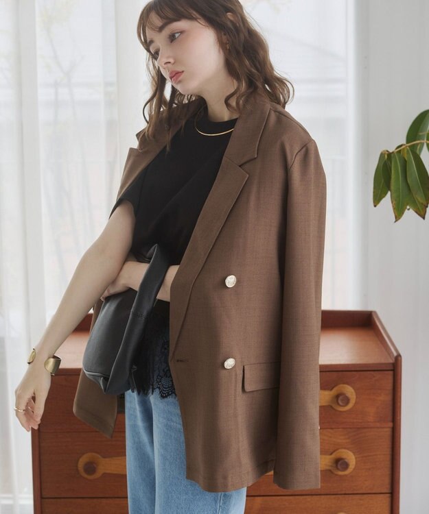 WEGO 【ANGIE VINTAGE】リネンライクジャケット ブラウン