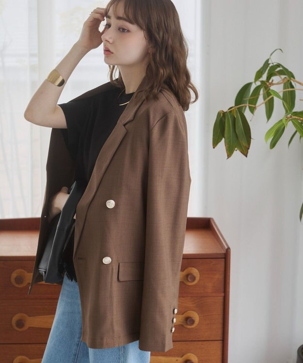 WEGO 【ANGIE VINTAGE】リネンライクジャケット ブラウン