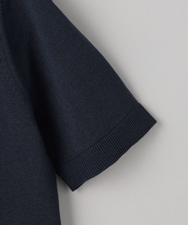 GOTAIRIKU 綿とポリのいいとこどり【洗濯機可】テーラード DRESS BIZ ニットTシャツ ネイビー系