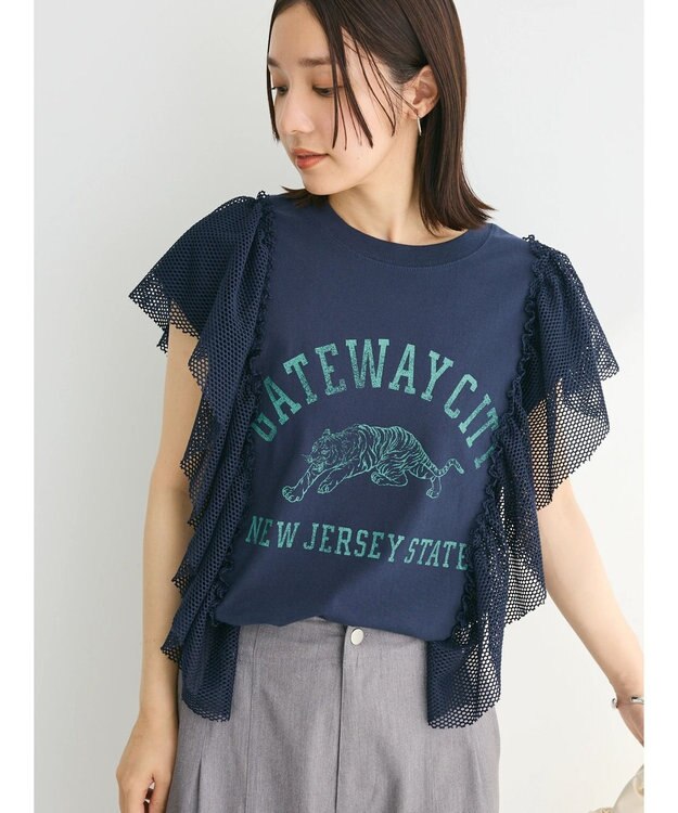 Green Parks ・ＳＵＧＡＲ　ＳＰＯＯＮ　ＴＩＧＥＲｐｔラッフルフレンチＴ Navy