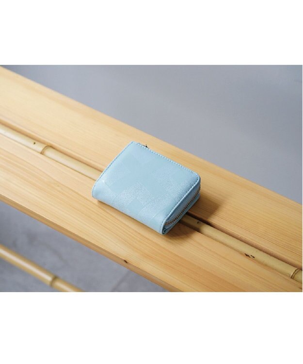 MIYABIYA La quoh with kirakaracho　角つなぎ ソフトレザー L字ミニウォレット 空色（ブルーグレー）