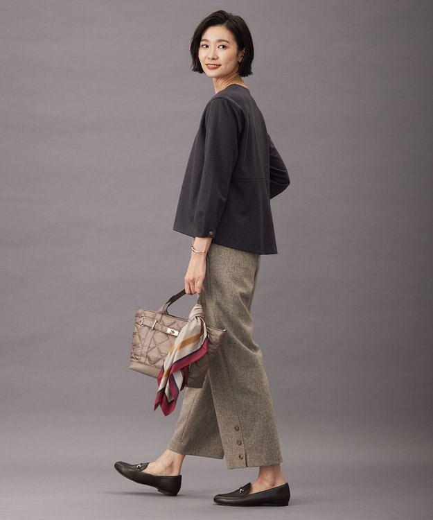 J.PRESS LADIES S ウールスムース ペプラム カットソー グレー系