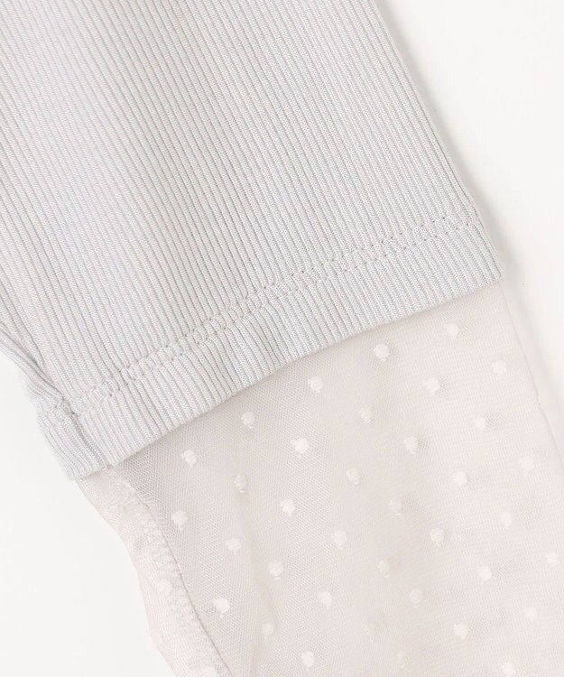 ANY 袖ドットチュールコンビインナー ライトグレー