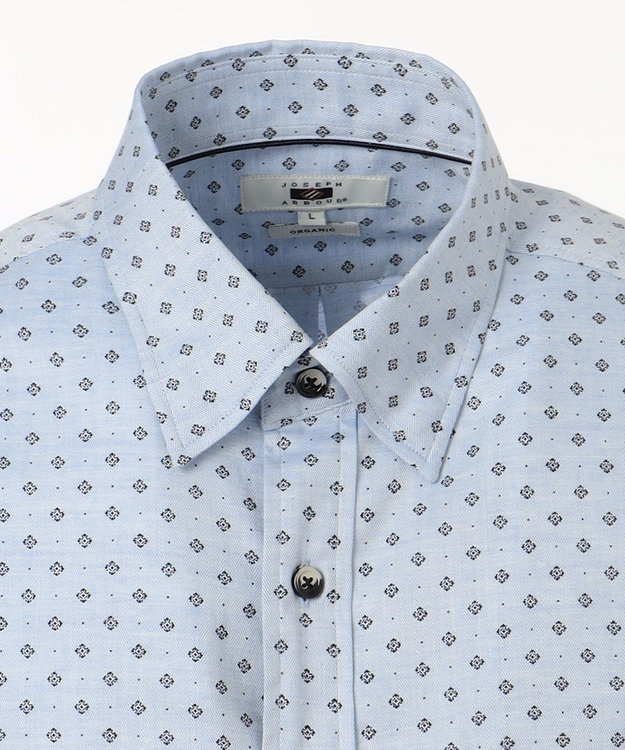 JOSEPH ABBOUD 【キングサイズ】JCヘリンボーンプリント　シャツ サックスブルー系5