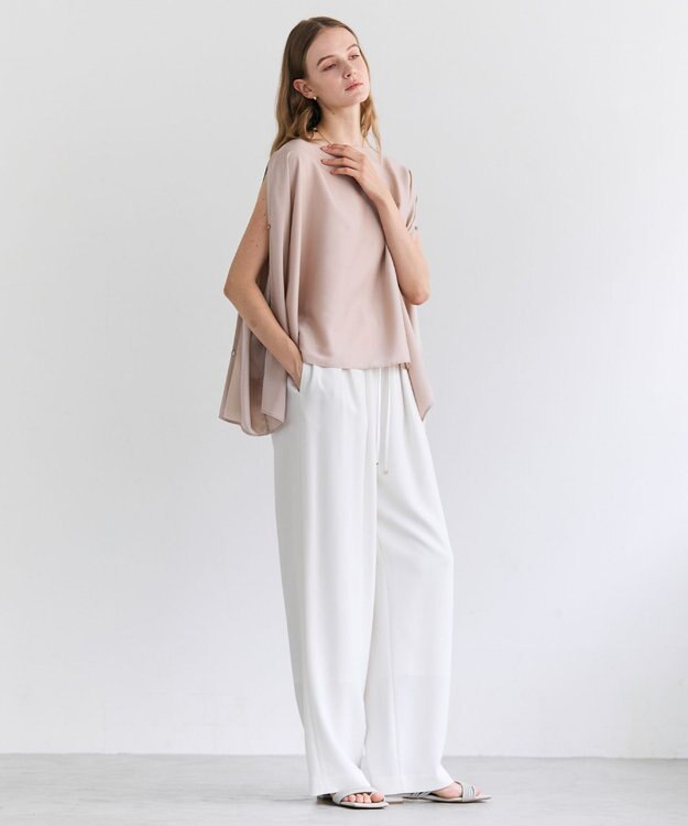 BEIGE， RUE / ドライタッチイージーセミワイドパンツ Ecru