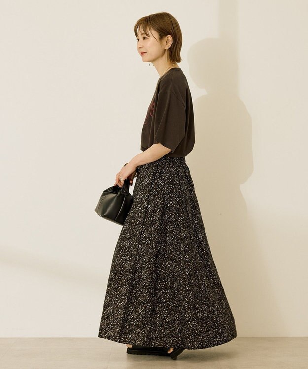 AMERICAN HOLIC ギャザーフレアスカート Black