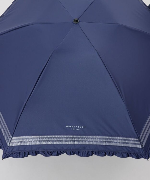 AURORA 【MACKINTOSH LONDON（マッキントッシュ ロンドン）】フリルオーガンジータック加工晴雨兼用パラソル（折りたたみ傘） ネイビー