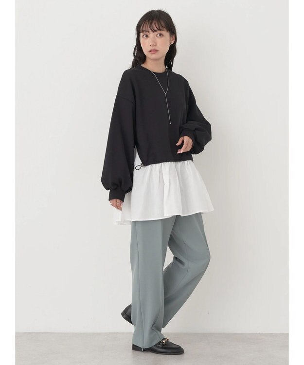 earth music&ecology ダンボールレイヤードチュニック Black