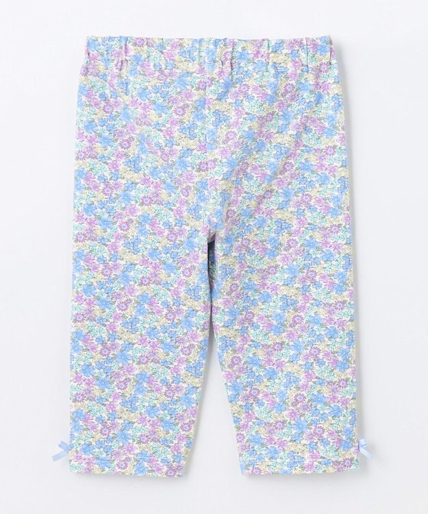 ANY KIDS フラワ ープリント レギンス サックスブルー×小花