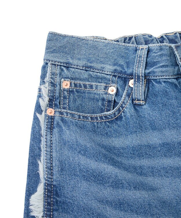 earth music&ecology ワイドフリンジデニムパンツ Indigo