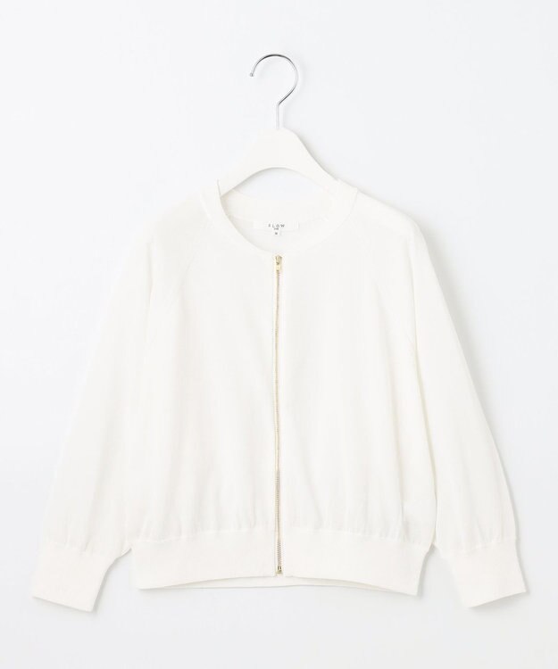 23区 S 【SLOW/洗える】シアージップカーディガン ホワイト系