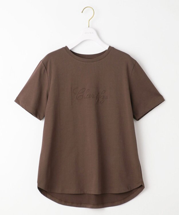 ANY SIS エンボスロゴ Tシャツ ブラウン