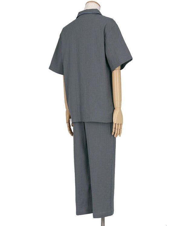 ワコール／睡眠科学 メンズ パジャマ 5分袖 半袖 9分丈 綿100%(天綿)(本体) 二重ガーゼ YGT145 睡眠科学／ワコール グレー