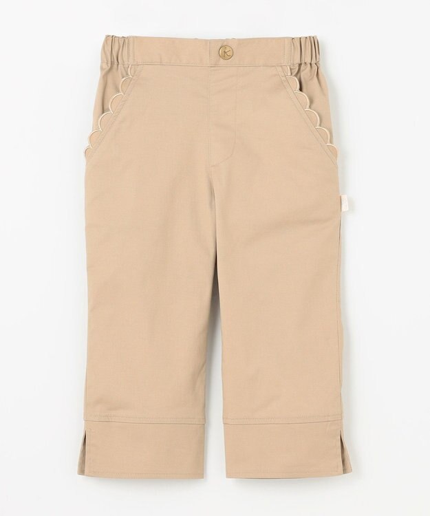 組曲 KIDS 【110-140㎝】スカラップポケット７分丈 パンツ ベージュ系