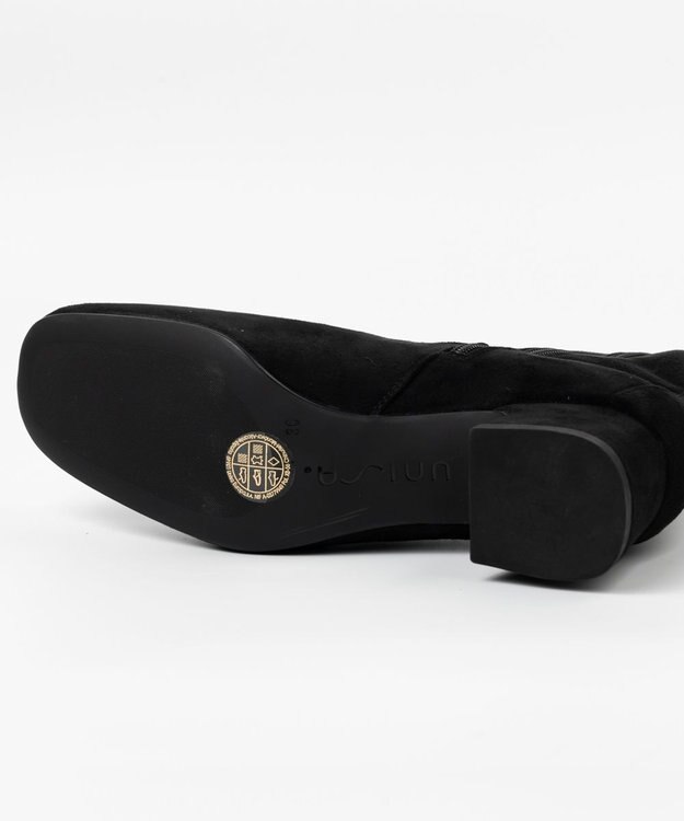 BONTRE 【UNISA/ウニサ】ショートヒールストレッチブーツ ブラック