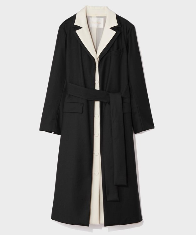 GRACE CONTINENTAL シルクウールコートドレス ブラック