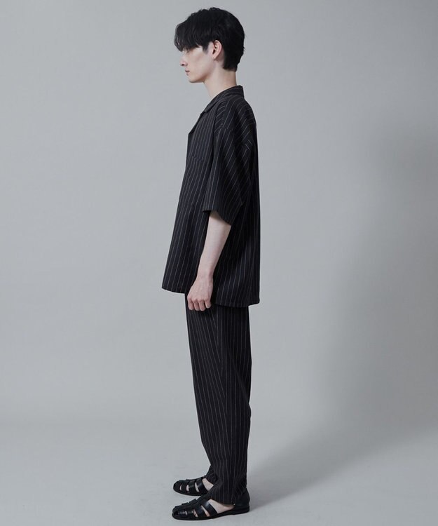 WEGO 【ユニセックス着用アイテム/手洗い可/SETUP可】リネンレーヨンオープンカラーシャツ（S） ダークグレー