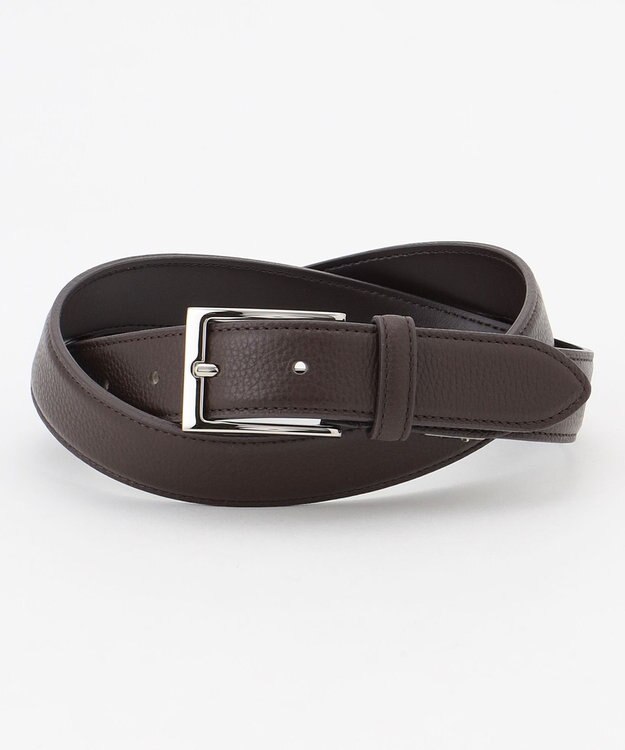 J.PRESS MEN 【定番】シボレザー ベルト ダークブラウン系